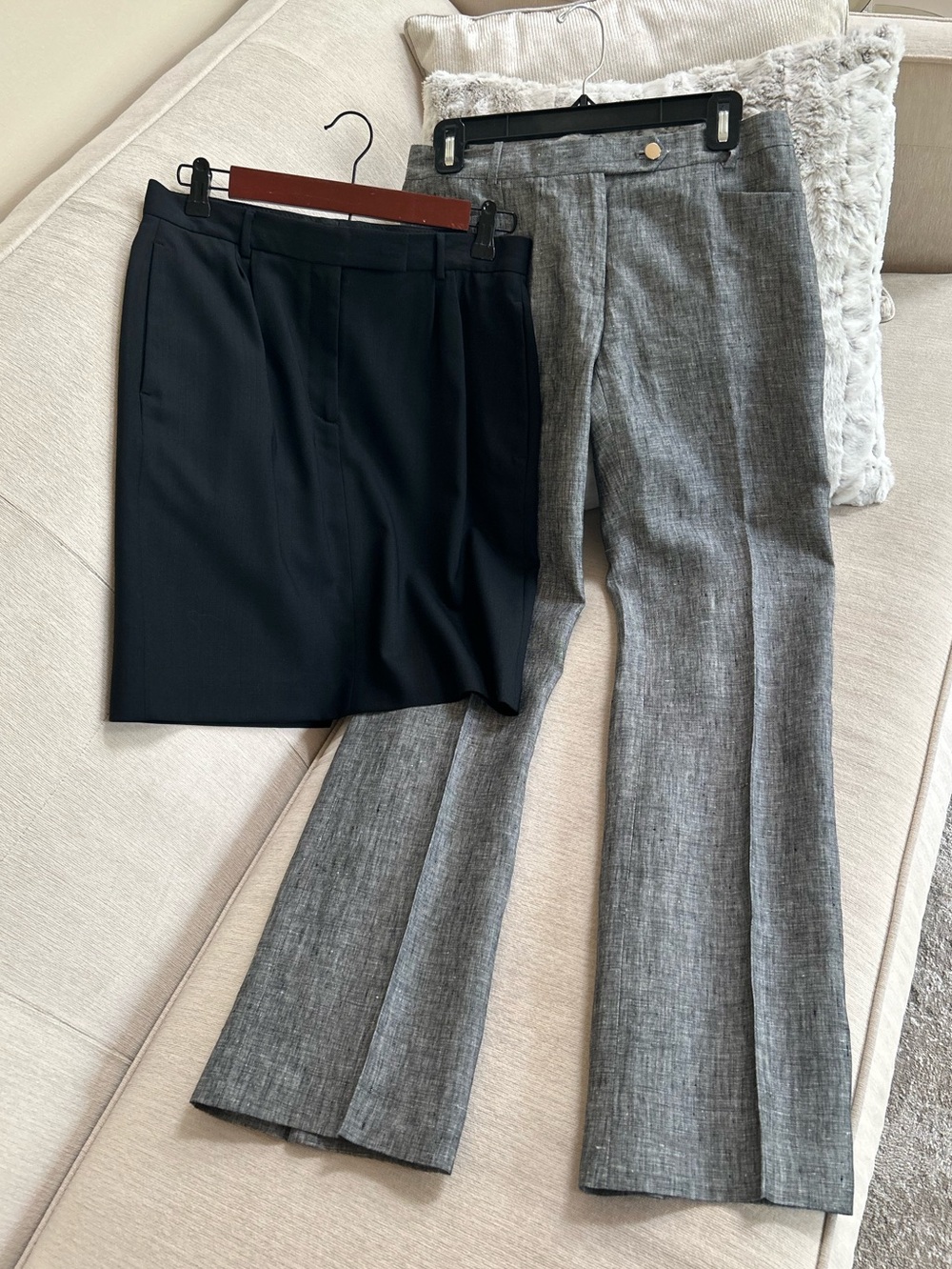 Calvin Klein Black Skirt and Gray Dress Pants Two-Piece Set